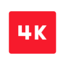 A red square with the white text 4K centered inside, indicating ultra-high-definition resolution for IPTV Suisse.
